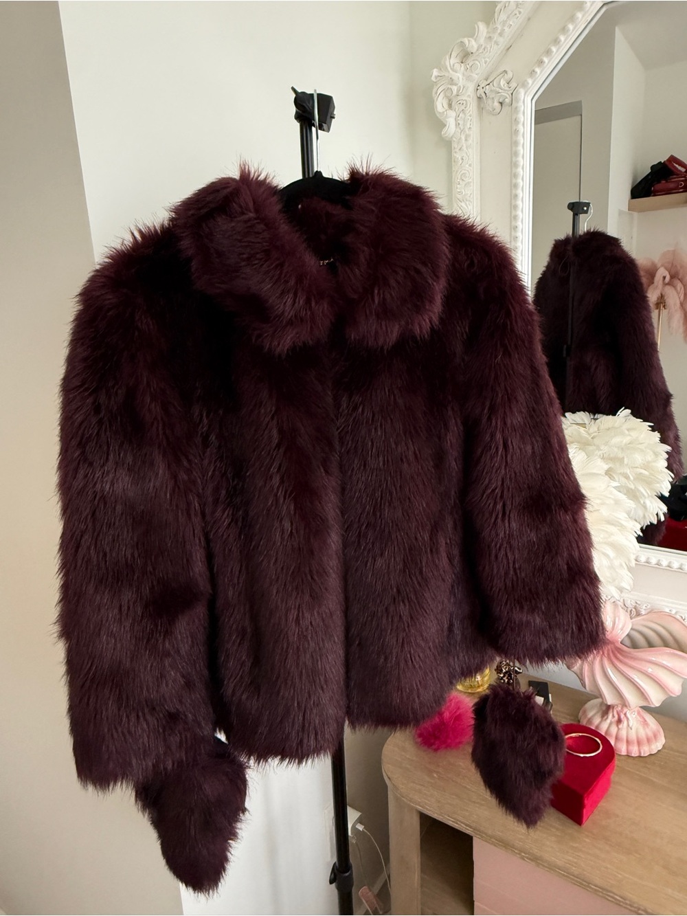 Vintage Miss Sixty Y2K Faux Fur Coat With Mittens - Picture 10 of 16